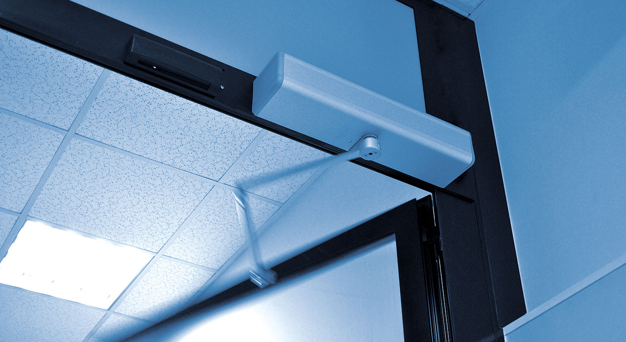 Porta a battente con automazione Neptis