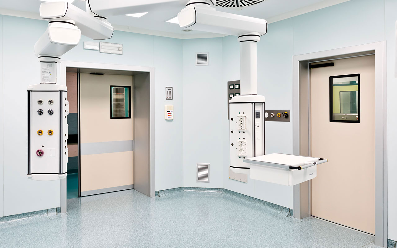 Porte ospedaliere a tenuta ermetica scorrevoli, schema