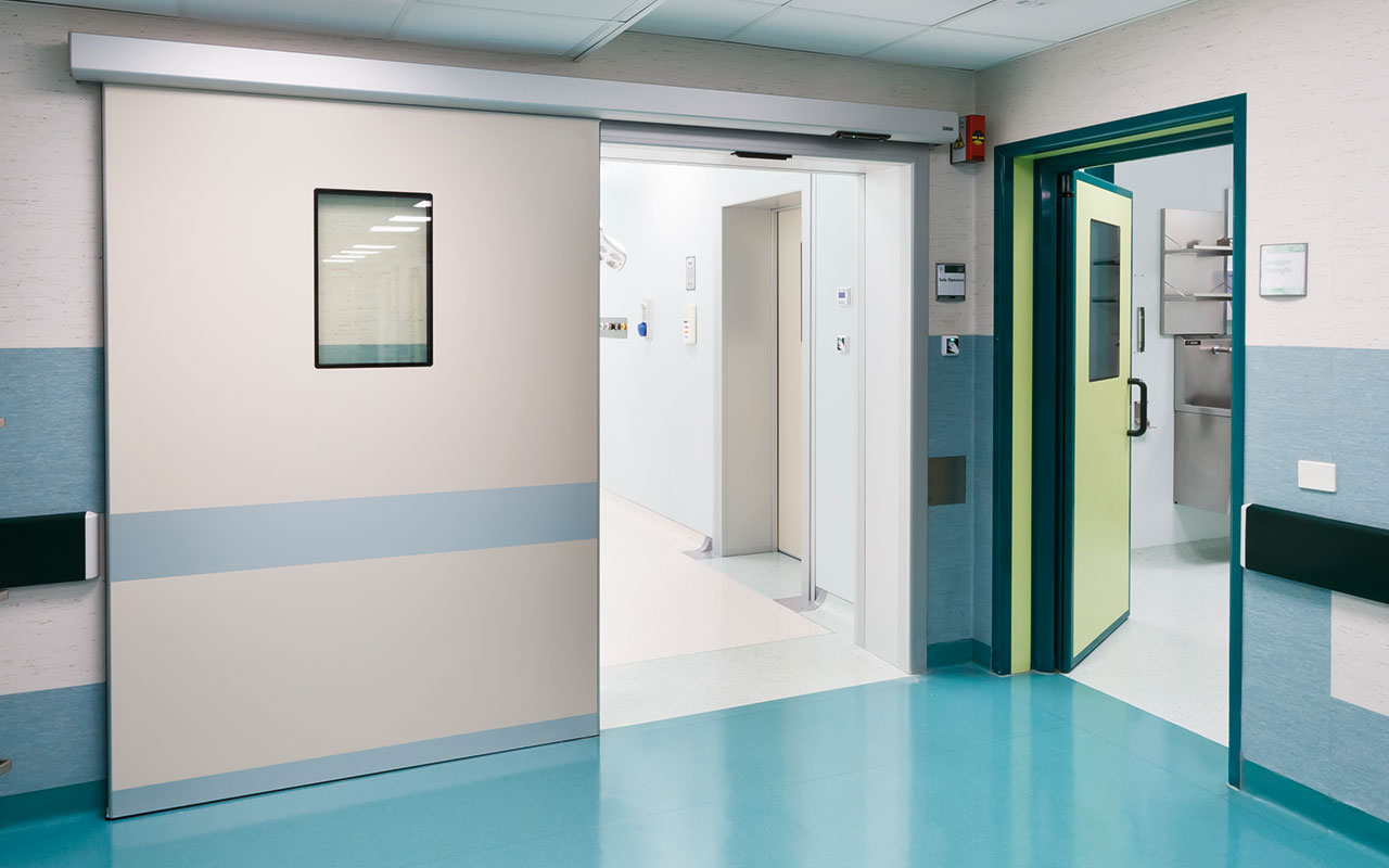 porta scorrevole ospedaliera a tenuta ermetica
